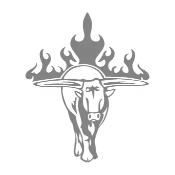 Samolepicí dekorace na vozidlo Animal flames 050 pravá býk (17 - šedá) SAMOLEPKA NA AUTO, NÁLEPKA, FÓLIE, POLEP, TUNING, VLASTNÍ TEXT, TISK, AUTOSAMOLEPKY.cz, POLEPY, OBRÁZEK, LOGO, 3D STICKERS