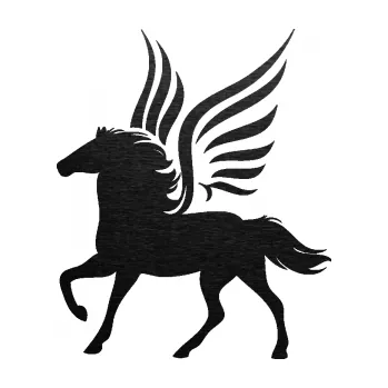 Samolepící dekorace SAMOLEPKA Pegas 002 levá okřídlený kůň (63 - škrábaný kov černý) NA AUTO, NÁLEPKA, FÓLIE, POLEP, TUNING, VLASTNÍ TEXT, TISK, AUTOSAMOLEPKY.cz, POLEPY, OBRÁZEK, LOGO, SAMOLEPKY