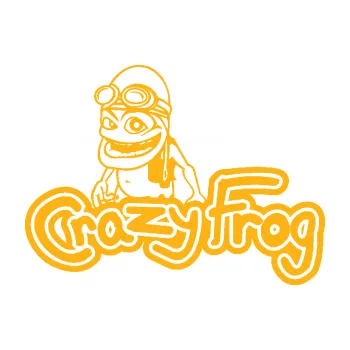 Samolepicí dekorace na vozidlo Crazy frog 002 žabák (21 - světle oranžová) SAMOLEPKA NA AUTO, NÁLEPKA, FÓLIE, POLEP, TUNING, VLASTNÍ TEXT, TISK, AUTOSAMOLEPKY.cz, POLEPY, OBRÁZEK, LOGO, 3D STICKERS