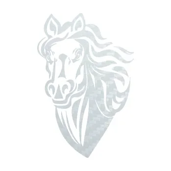 Samolepící dekorace SAMOLEPKA Kůň 068 levá hlava s hřívou (51 - 3D karbon bílý) NA AUTO, NÁLEPKA, FÓLIE, POLEP, TUNING, VLASTNÍ TEXT, TISK, AUTOSAMOLEPKY.cz, POLEPY, OBRÁZEK, LOGO, SAMOLEPKY