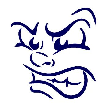 Samolepící dekorace SAMOLEPKA Obličej 001 levá naštvaný (23 - tmavě modrá) NA AUTO, NÁLEPKA, FÓLIE, POLEP, TUNING, VLASTNÍ TEXT, TISK, AUTOSAMOLEPKY.cz, POLEPY, OBRÁZEK, LOGO, SAMOLEPKY