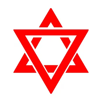 samolepka Hexagram (74 - Fluorescentní červená) SAMOLEPKA NA AUTO, NÁLEPKA, FÓLIE, POLEP, TUNING, VLASTNÍ TEXT, TISK, AUTOSAMOLEPKY.cz, POLEPY, OBRÁZEK, LOGO, 3D STICKERS