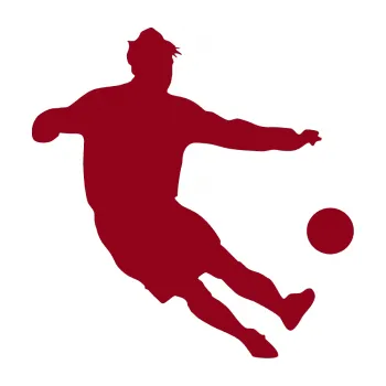 Samolepicí dekorace na vozidlo Fotbalista 008 pravá (07 - bordó vínová) SAMOLEPKA NA AUTO, NÁLEPKA, FÓLIE, POLEP, TUNING, VLASTNÍ TEXT, TISK, AUTOSAMOLEPKY.cz, POLEPY, OBRÁZEK, LOGO, 3D STICKERS