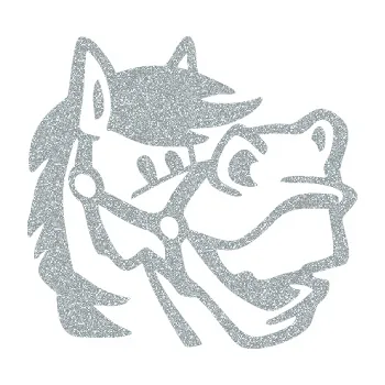 Samolepící dekorace Kůň 041 pravá veselý (91 - Ultra Metalic stříbrná metalíza) SAMOLEPKA NA AUTO, NÁLEPKA, FÓLIE, POLEP, TUNING, VLASTNÍ TEXT, TISK, AUTOSAMOLEPKY.cz, POLEPY, OBRÁZEK, LOGO, 3D STICKERS