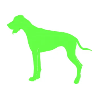 Polep vozidla SAMOLEPKA Pes 086 levá Doga (71 - Fluorescentní zelená) NA AUTO, NÁLEPKA, FÓLIE, POLEP, TUNING, VLASTNÍ TEXT, TISK, AUTOSAMOLEPKY.cz, POLEPY, OBRÁZEK, LOGO, SAMOLEPKY