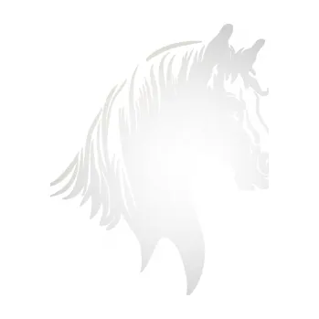 Samolepící dekorace SAMOLEPKA Kůň 066 pravá hlava s hřívou (82 - odrazková reflexní bílá) NA AUTO, NÁLEPKA, FÓLIE, POLEP, TUNING, VLASTNÍ TEXT, TISK, AUTOSAMOLEPKY.cz, POLEPY, OBRÁZEK, LOGO, SAMOLEPKY