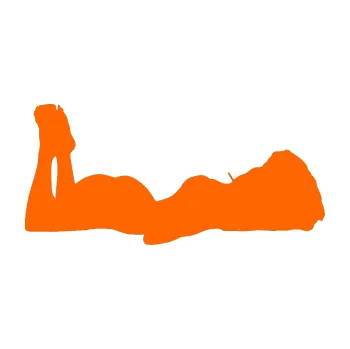 Polep vozidla Erotická žena 034 pravá (73 - Fluorescentní oranžová) SAMOLEPKA NA AUTO, NÁLEPKA, FÓLIE, POLEP, TUNING, VLASTNÍ TEXT, TISK, AUTOSAMOLEPKY.cz, POLEPY, OBRÁZEK, LOGO, 3D STICKERS