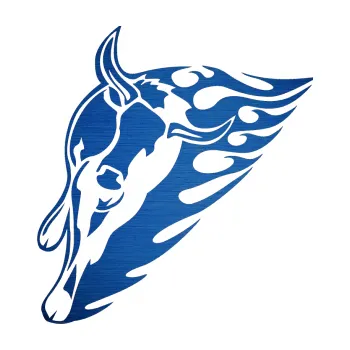 Samolepicí dekorace na vozidlo Animal flames 012 levá býk (65 - škrábaný kov modrý) SAMOLEPKA NA AUTO, NÁLEPKA, FÓLIE, POLEP, TUNING, VLASTNÍ TEXT, TISK, AUTOSAMOLEPKY.cz, POLEPY, OBRÁZEK, LOGO, 3D STICKERS