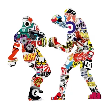 Samolepicí dekorace na vozidlo Boxeři 001 levá (83 - Sticker bomb) SAMOLEPKA NA AUTO, NÁLEPKA, FÓLIE, POLEP, TUNING, VLASTNÍ TEXT, TISK, AUTOSAMOLEPKY.cz, POLEPY, OBRÁZEK, LOGO, 3D STICKERS