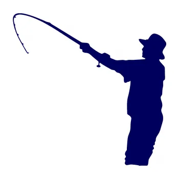 Autodoplněk Samolepka na auto Rybář 004 levá (23 - tmavě modrá) NÁLEPKA, FÓLIE, POLEPY, TUNING, VLASTNÍ TEXT, TISK, AUTOSAMOLEPKY.cz, SAMOLEPKY, OBRÁZEK, LOGO, VÝROBA, PRODEJ