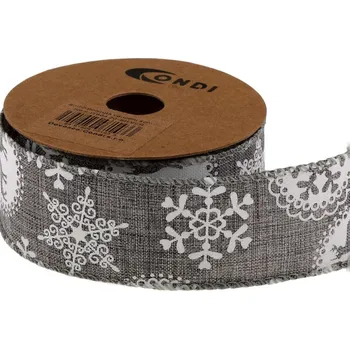 Stuha Stuha polyjuta vánoční 4 cm, 5 m AJ1604 20-SILVER, doprodej