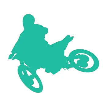 Samolepící dekorace SAMOLEPKA Motorka 034 levá motokros (25 - tyrkysová) NA AUTO, NÁLEPKA, FÓLIE, POLEP, TUNING, VLASTNÍ TEXT, TISK, AUTOSAMOLEPKY.cz, POLEPY, OBRÁZEK, LOGO, SAMOLEPKY