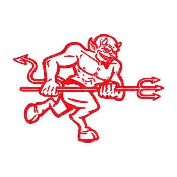 Samolepící dekorace SAMOLEPKA Čert 002 pravá s vidlemi (10 - červená) NA AUTO, NÁLEPKA, FÓLIE, POLEP, TUNING, VLASTNÍ TEXT, TISK, AUTOSAMOLEPKY.cz, POLEPY, OBRÁZEK, LOGO, SAMOLEPKY