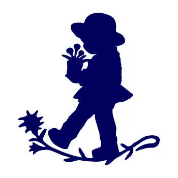 Samolepící dekorace SAMOLEPKA Interiér 011 levá dítě s květinou (23 - tmavě modrá) NA AUTO, NÁLEPKA, FÓLIE, POLEP, TUNING, VLASTNÍ TEXT, TISK, AUTOSAMOLEPKY.cz, POLEPY, OBRÁZEK, LOGO, SAMOLEPKY