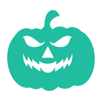 Samolepící dekorace Halloween 018 levá dýně (25 - tyrkysová) SAMOLEPKA NA AUTO, NÁLEPKA, FÓLIE, POLEP, TUNING, VLASTNÍ TEXT, TISK, AUTOSAMOLEPKY.cz, POLEPY, OBRÁZEK, LOGO, 3D STICKERS