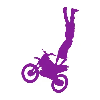 Samolepící dekorace Motorka 019 levá motokros freestyle akrobacie na motorce (14 - fialová) SAMOLEPKA NA AUTO, NÁLEPKA, FÓLIE, POLEP, TUNING, VLASTNÍ TEXT, TISK, AUTOSAMOLEPKY.cz, POLEPY, OBRÁZEK, LOGO, 3D STICKERS