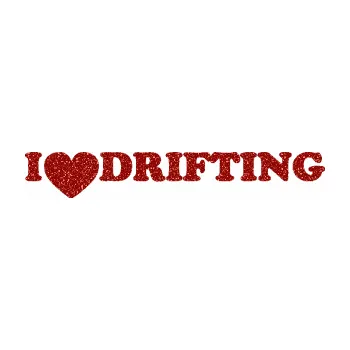 Autodoplněk Samolepka na auto I love drifting (86 - Ultra Metalic červená) NÁLEPKA, FÓLIE, POLEPY, TUNING, VLASTNÍ TEXT, TISK, AUTOSAMOLEPKY.cz, SAMOLEPKY, OBRÁZEK, LOGO, VÝROBA, PRODEJ