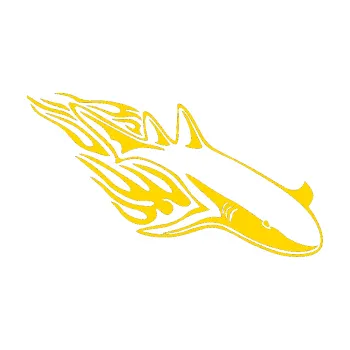 Samolepicí dekorace na vozidlo Animal flames 048 pravá žralok (13 - jasně žlutá) SAMOLEPKA NA AUTO, NÁLEPKA, FÓLIE, POLEP, TUNING, VLASTNÍ TEXT, TISK, AUTOSAMOLEPKY.cz, POLEPY, OBRÁZEK, LOGO, 3D STICKERS