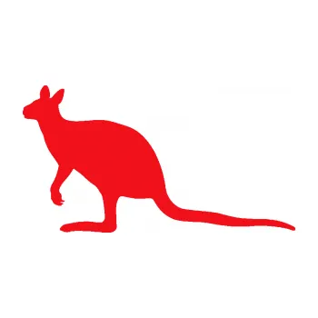 Samolepící dekorace SAMOLEPKA Klokan 003 levá (10 - červená) NA AUTO, NÁLEPKA, FÓLIE, POLEP, TUNING, VLASTNÍ TEXT, TISK, AUTOSAMOLEPKY.cz, POLEPY, OBRÁZEK, LOGO, SAMOLEPKY