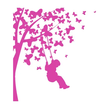 Samolepící dekorace SAMOLEPKA Interiér 006 pravá dítě na houpačce (16 - růžová) NA AUTO, NÁLEPKA, FÓLIE, POLEP, TUNING, VLASTNÍ TEXT, TISK, AUTOSAMOLEPKY.cz, POLEPY, OBRÁZEK, LOGO, SAMOLEPKY