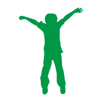 samolepka Děti silueta 008 pravá kluk skáče (12 - zelená) SAMOLEPKA NA AUTO, NÁLEPKA, FÓLIE, POLEP, TUNING, VLASTNÍ TEXT, TISK, AUTOSAMOLEPKY.cz, POLEPY, OBRÁZEK, LOGO, 3D STICKERS