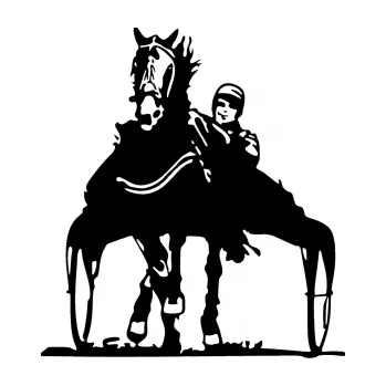 Samolepící dekorace SAMOLEPKA Kůň klusák levá (01 - černá) NA AUTO, NÁLEPKA, FÓLIE, POLEP, TUNING, VLASTNÍ TEXT, TISK, AUTOSAMOLEPKY.cz, POLEPY, OBRÁZEK, LOGO, SAMOLEPKY