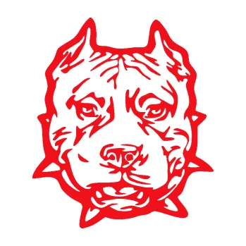 Polep vozidla SAMOLEPKA Pitbull hlava 003 pravá (10 - červená) NA AUTO, NÁLEPKA, FÓLIE, POLEP, TUNING, VLASTNÍ TEXT, TISK, AUTOSAMOLEPKY.cz, POLEPY, OBRÁZEK, LOGO, SAMOLEPKY