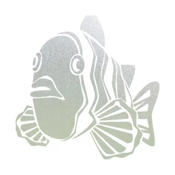 Polep vozidla SAMOLEPKA Ryba 011 levá (60 - pískované sklo) NA AUTO, NÁLEPKA, FÓLIE, POLEP, TUNING, VLASTNÍ TEXT, TISK, AUTOSAMOLEPKY.cz, POLEPY, OBRÁZEK, LOGO, SAMOLEPKY