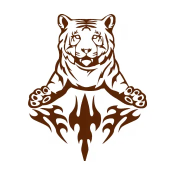 Samolepicí dekorace na vozidlo Animal flames 045 levá tygr (15 - hnědá) SAMOLEPKA NA AUTO, NÁLEPKA, FÓLIE, POLEP, TUNING, VLASTNÍ TEXT, TISK, AUTOSAMOLEPKY.cz, POLEPY, OBRÁZEK, LOGO, 3D STICKERS