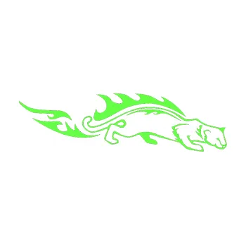 Samolepicí dekorace na vozidlo Animal flames 056 pravá puma (71 - Fluorescentní zelená) SAMOLEPKA NA AUTO, NÁLEPKA, FÓLIE, POLEP, TUNING, VLASTNÍ TEXT, TISK, AUTOSAMOLEPKY.cz, POLEPY, OBRÁZEK, LOGO, 3D STICKERS