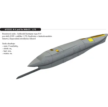 Plastikový model Eduard 1/72 R-V pod for MiG-21 (EDUARD)