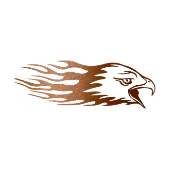 Samolepicí dekorace na vozidlo Animal flames 023 pravá orel (44 - měděná metalíza) SAMOLEPKA NA AUTO, NÁLEPKA, FÓLIE, POLEP, TUNING, VLASTNÍ TEXT, TISK, AUTOSAMOLEPKY.cz, POLEPY, OBRÁZEK, LOGO, 3D STICKERS