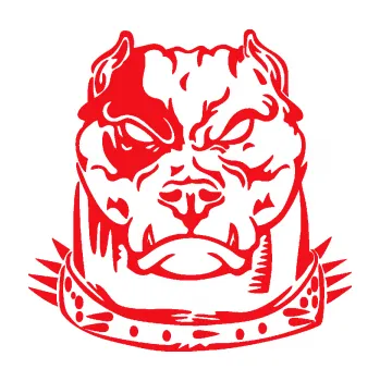 Polep vozidla SAMOLEPKA Pitbull hlava 005 pravá (10 - červená) NA AUTO, NÁLEPKA, FÓLIE, POLEP, TUNING, VLASTNÍ TEXT, TISK, AUTOSAMOLEPKY.cz, POLEPY, OBRÁZEK, LOGO, SAMOLEPKY