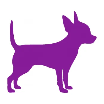 Polep vozidla SAMOLEPKA Pes 138 pravá čivava (14 - fialová) NA AUTO, NÁLEPKA, FÓLIE, POLEP, TUNING, VLASTNÍ TEXT, TISK, AUTOSAMOLEPKY.cz, POLEPY, OBRÁZEK, LOGO, SAMOLEPKY