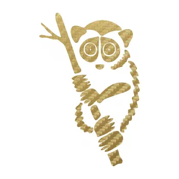 Samolepící dekorace Opice 004 levá lemur na stromě (59 - 3D karbon zlatý) SAMOLEPKA NA AUTO, NÁLEPKA, FÓLIE, POLEP, TUNING, VLASTNÍ TEXT, TISK, AUTOSAMOLEPKY.cz, POLEPY, OBRÁZEK, LOGO, 3D STICKERS