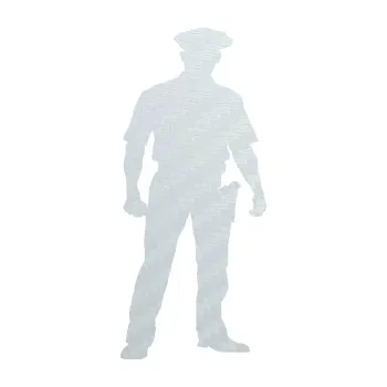 Samolepící dekorace SAMOLEPKA Policajt 002 pravá (51 - 3D karbon bílý) NA AUTO, NÁLEPKA, FÓLIE, POLEP, TUNING, VLASTNÍ TEXT, TISK, AUTOSAMOLEPKY.cz, POLEPY, OBRÁZEK, LOGO, SAMOLEPKY
