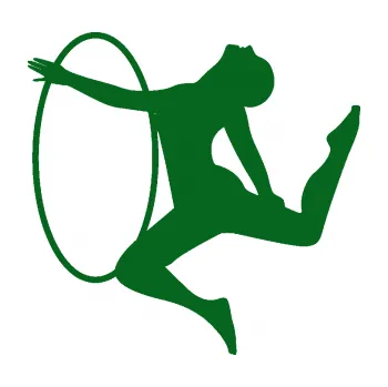 Samolepicí dekorace na vozidlo Hula Hop 002 levá gymnastka s obručí (20 - tmavě zelená) SAMOLEPKA NA AUTO, NÁLEPKA, FÓLIE, POLEP, TUNING, VLASTNÍ TEXT, TISK, AUTOSAMOLEPKY.cz, POLEPY, OBRÁZEK, LOGO, 3D STICKERS