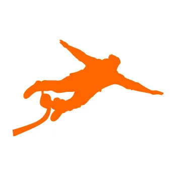 Samolepicí dekorace na vozidlo Bungee jumping 001 pravá (73 - Fluorescentní oranžová) SAMOLEPKA NA AUTO, NÁLEPKA, FÓLIE, POLEP, TUNING, VLASTNÍ TEXT, TISK, AUTOSAMOLEPKY.cz, POLEPY, OBRÁZEK, LOGO, 3D STICKERS