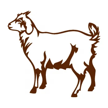 Samolepící dekorace SAMOLEPKA Koza 002 levá (15 - hnědá) NA AUTO, NÁLEPKA, FÓLIE, POLEP, TUNING, VLASTNÍ TEXT, TISK, AUTOSAMOLEPKY.cz, POLEPY, OBRÁZEK, LOGO, SAMOLEPKY