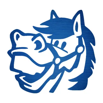 Samolepící dekorace SAMOLEPKA Kůň 041 levá veselý (65 - škrábaný kov modrý) NA AUTO, NÁLEPKA, FÓLIE, POLEP, TUNING, VLASTNÍ TEXT, TISK, AUTOSAMOLEPKY.cz, POLEPY, OBRÁZEK, LOGO, SAMOLEPKY