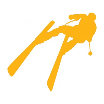 Samolepicí dekorace na vozidlo Lyžař 007 levá (21 - světle oranžová) SAMOLEPKA NA AUTO, NÁLEPKA, FÓLIE, POLEP, TUNING, VLASTNÍ TEXT, TISK, AUTOSAMOLEPKY.cz, POLEPY, OBRÁZEK, LOGO, 3D STICKERS