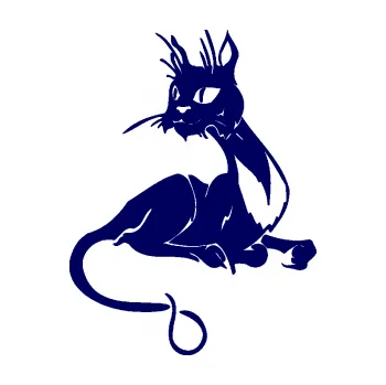 Samolepící dekorace SAMOLEPKA Kočka 015 levá (23 - tmavě modrá) NA AUTO, NÁLEPKA, FÓLIE, POLEP, TUNING, VLASTNÍ TEXT, TISK, AUTOSAMOLEPKY.cz, POLEPY, OBRÁZEK, LOGO, SAMOLEPKY