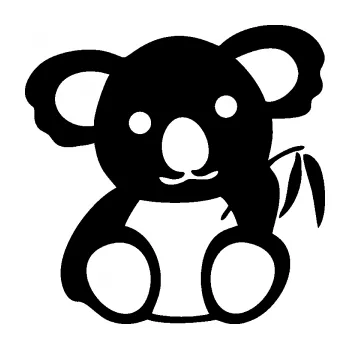 Samolepící dekorace SAMOLEPKA Koala 001 levá (01 - černá) NA AUTO, NÁLEPKA, FÓLIE, POLEP, TUNING, VLASTNÍ TEXT, TISK, AUTOSAMOLEPKY.cz, POLEPY, OBRÁZEK, LOGO, SAMOLEPKY
