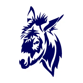 Samolepící dekorace SAMOLEPKA Osel 004 levá (23 - tmavě modrá) NA AUTO, NÁLEPKA, FÓLIE, POLEP, TUNING, VLASTNÍ TEXT, TISK, AUTOSAMOLEPKY.cz, POLEPY, OBRÁZEK, LOGO, SAMOLEPKY