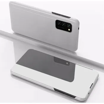 Pouzdro na mobilní telefon Zrcadlový silikonový flip obal pro Xiaomi Mi 10T Lite - stříbrný