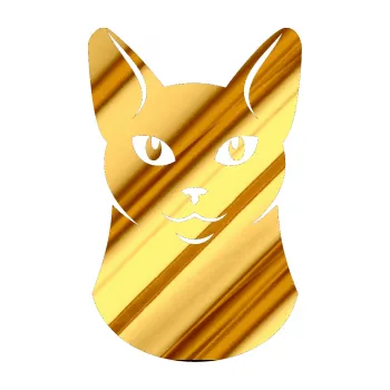 Samolepící dekorace SAMOLEPKA Kočka 005 pravá (81 - chrom fólie zlatá zrcadlová) NA AUTO, NÁLEPKA, FÓLIE, POLEP, TUNING, VLASTNÍ TEXT, TISK, AUTOSAMOLEPKY.cz, POLEPY, OBRÁZEK, LOGO, SAMOLEPKY