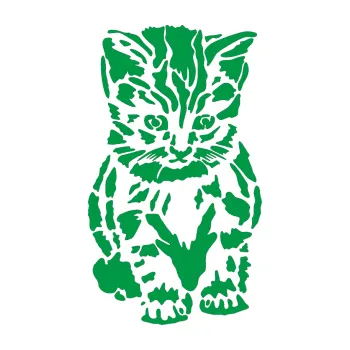 Samolepící dekorace Koťátko 002 pravá (12 - zelená) SAMOLEPKA NA AUTO, NÁLEPKA, FÓLIE, POLEP, TUNING, VLASTNÍ TEXT, TISK, AUTOSAMOLEPKY.cz, POLEPY, OBRÁZEK, LOGO, 3D STICKERS