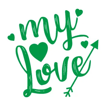 Samolepící dekorace My Love (12 - zelená) SAMOLEPKA NA AUTO, NÁLEPKA, FÓLIE, POLEP, TUNING, VLASTNÍ TEXT, TISK, AUTOSAMOLEPKY.cz, POLEPY, OBRÁZEK, LOGO, 3D STICKERS
