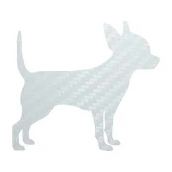 Polep vozidla SAMOLEPKA Pes 138 pravá čivava (51 - 3D karbon bílý) NA AUTO, NÁLEPKA, FÓLIE, POLEP, TUNING, VLASTNÍ TEXT, TISK, AUTOSAMOLEPKY.cz, POLEPY, OBRÁZEK, LOGO, SAMOLEPKY