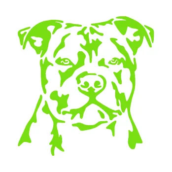 Polep vozidla Pes 143 pravá Stafordširský bulteriér (04 - zelená kawasaki) SAMOLEPKA NA AUTO, NÁLEPKA, FÓLIE, POLEP, TUNING, VLASTNÍ TEXT, TISK, AUTOSAMOLEPKY.cz, POLEPY, OBRÁZEK, LOGO, 3D STICKERS